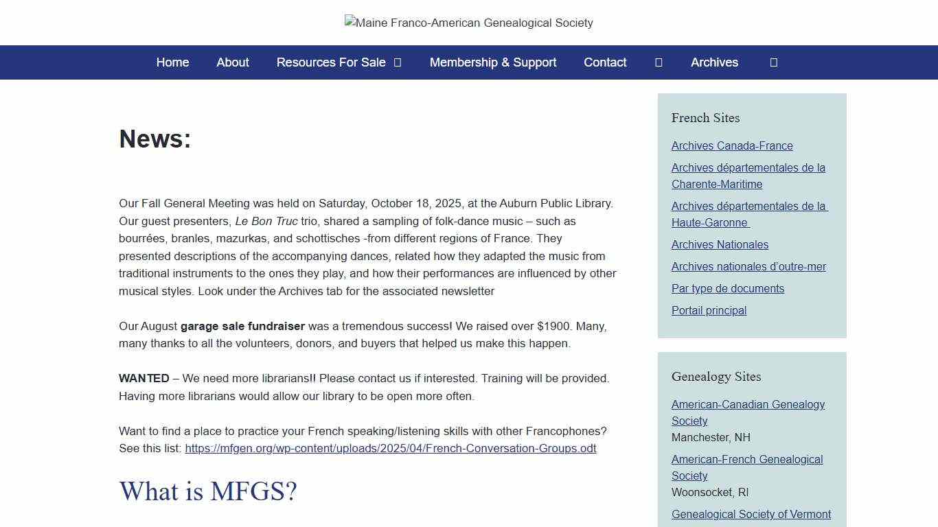 Home Maine Franco-American Genealogical Society
