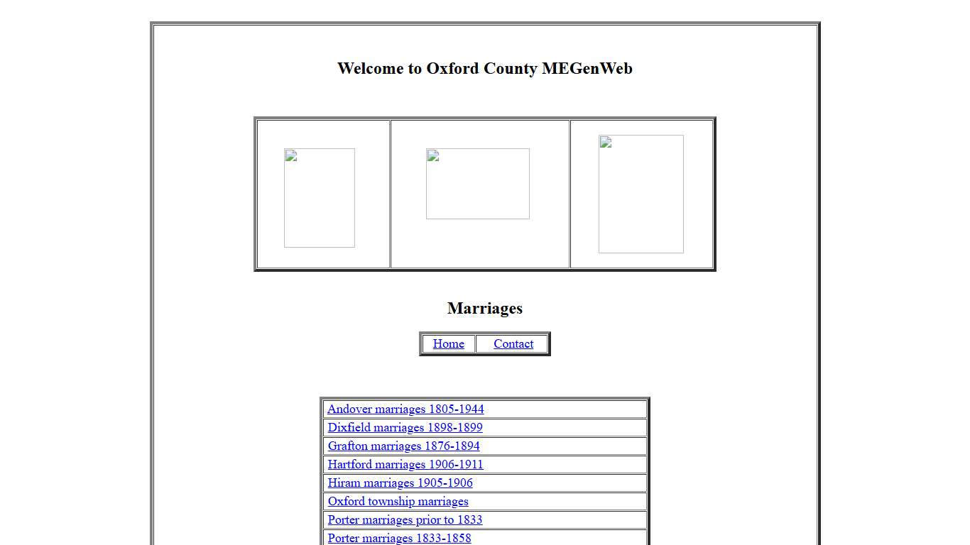 marriages Page oxford County maine Genealogy